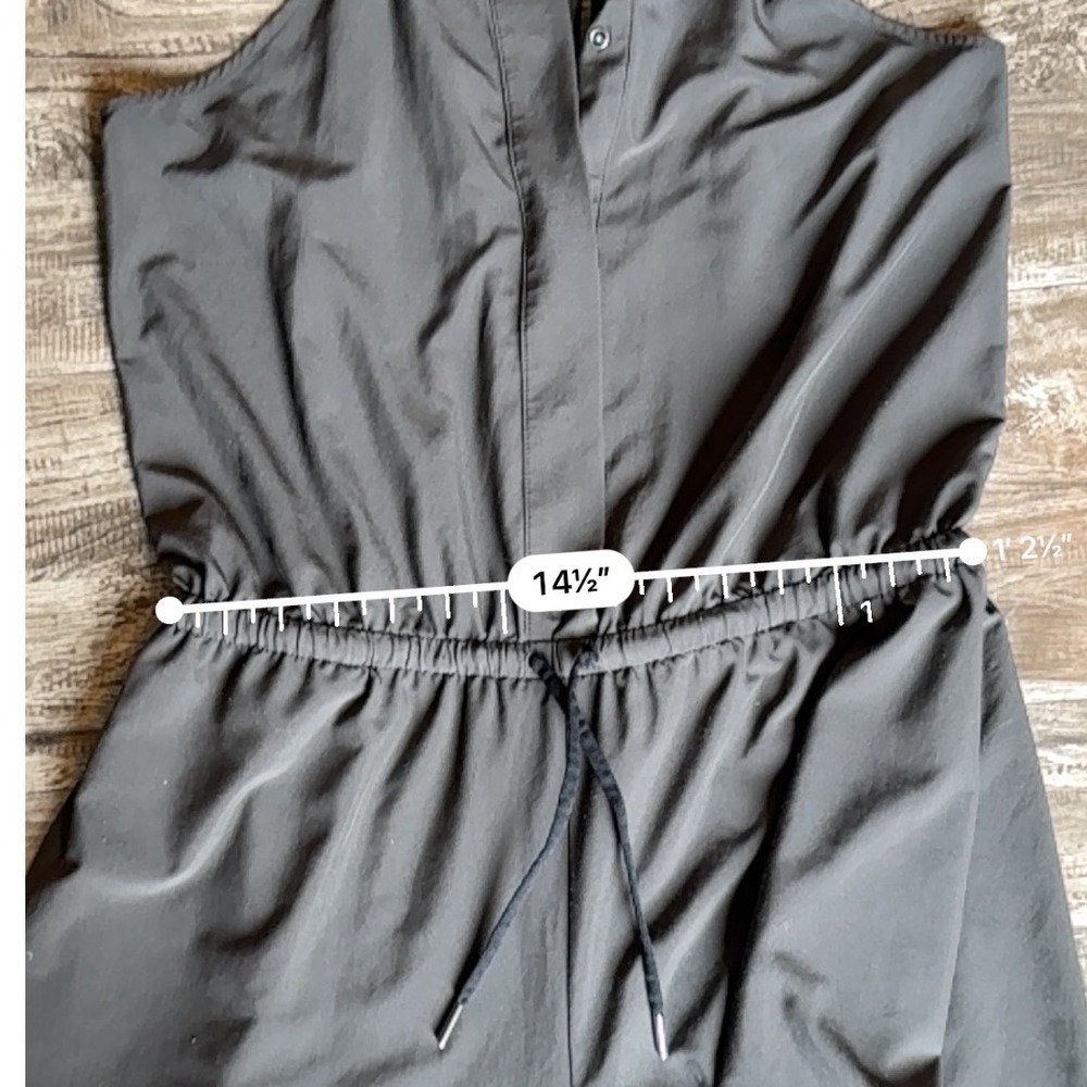 Athleta Mercer Gray Romper Jumpsuit‎ Wide Leg Quick Drying Pockets Size 6 - Picture 9 of 11